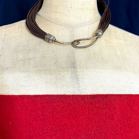 🖤UNIQUE CHAN LUU multi strand leather choker necklace